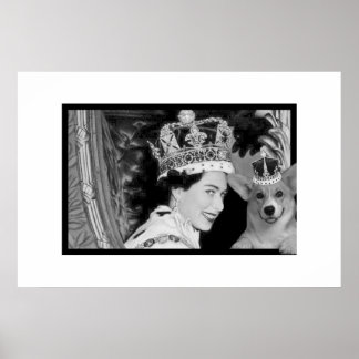 Poster A coroação de Elizabeth II e sua Corgi