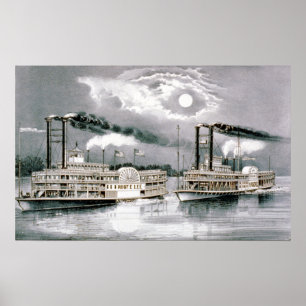 Poster A Corrida Steamboat do Mississippi Excelente - 187