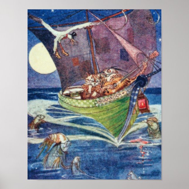 Poster A Coruja e o Gatinho William Pogany Arte Fina (Frente)