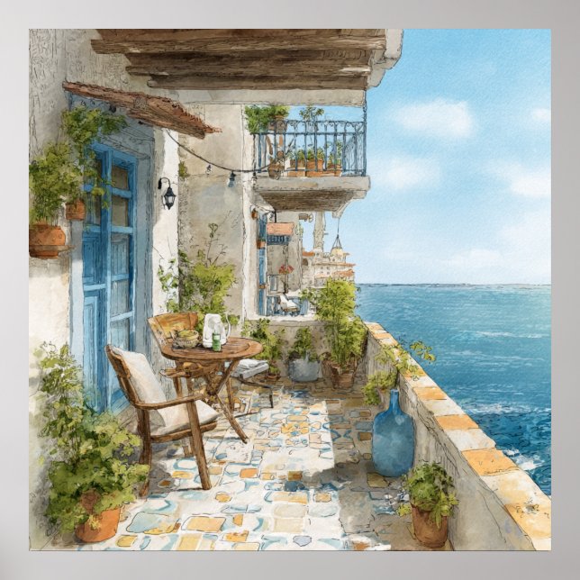 Poster A Cosy Seaside Balcony (Frente)