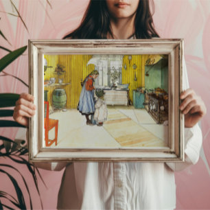 Poster A Cozinha Carl Larsson Arte Fina Sueca Vintage