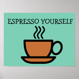 Póster A cozinha do café assina posters, café você mes