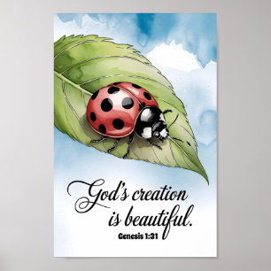 Poster A Criação de Deus é Linda Christian Nursery Crianç