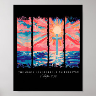 Poster A Cruz Foi Derramada Eu Sou Perdoado Cristão Jesus