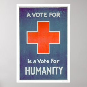 Póster A cruz vermelha é um voto para a humanidade