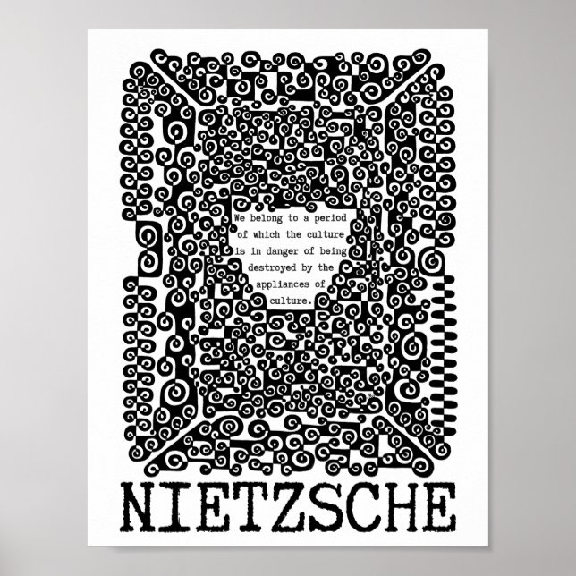 Poster A CULTURA está em perigo, citando Nietzsche (Frente)