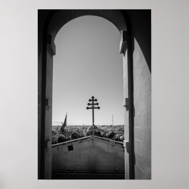 Poster A Cúpula de Mosta Através do Arco (Frente)