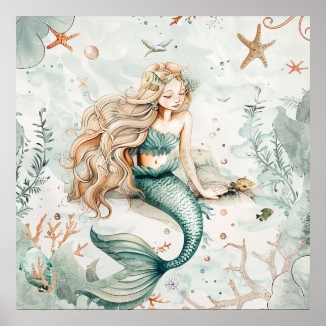 Poster A Cute Mermaid (Frente)
