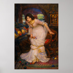 Poster A Dama de Shalott Olhando para Lancelot