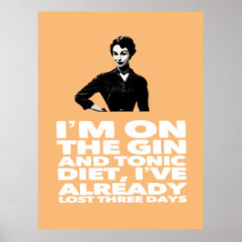 Poster A dama vintage do Gin e da Tonic Diet