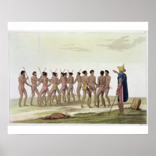 Poster A dança de guerra dos insulares de Caroline,