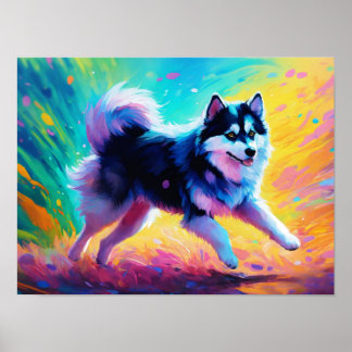 Poster "A dança de Pomsky: Liberdade Vibrante na Arte"