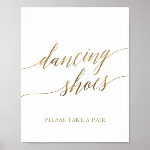 Poster A dança Dourado elegante da caligrafia calça o