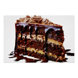 Póster A decadência do bolo de chocolate puro do Slippery