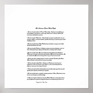 Póster A Declaração de Direitos liberal americana