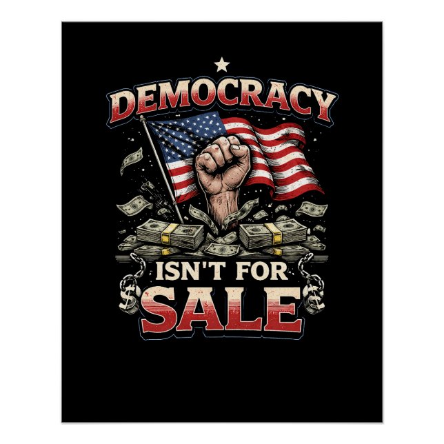 Póster A Democracia Não Está À Venda (Frente)