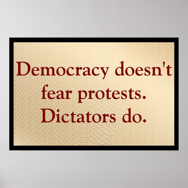 Poster A Democracia Não Tem Medo de Protestos (Frente)
