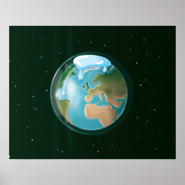 Póster A Derreter Bonés De Gelo Do Planeta Terra. (Frente)