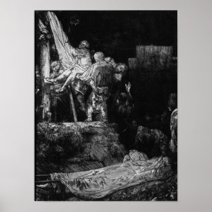 Póster A descida da cruz com uma tocha, 1654