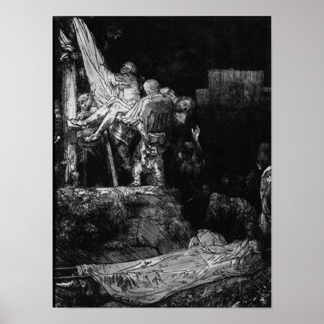 Póster A descida da cruz com uma tocha, 1654 (Frente)