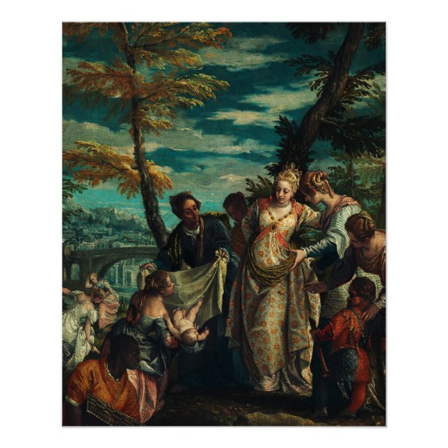 Póster A Descoberta de Moisés por Veronese Arte Fina (Frente)