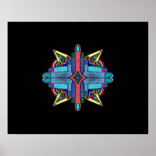 Póster A diversidade abstrata entrega a pintura - cartaz