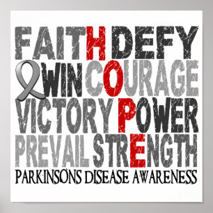 Poster A doença de Parkinson da colagem da palavra da