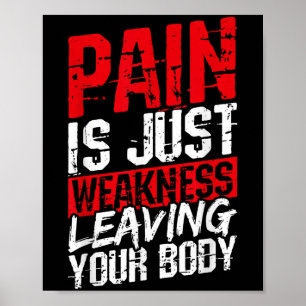 Poster A Dor é Apenas Fraqueza Deixando Seu Corpo Motivaç