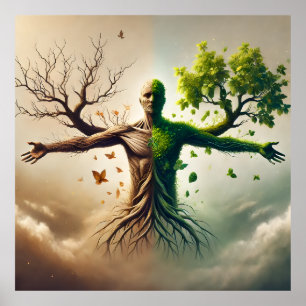 Poster A dualidade da vida - crescimento e decadência