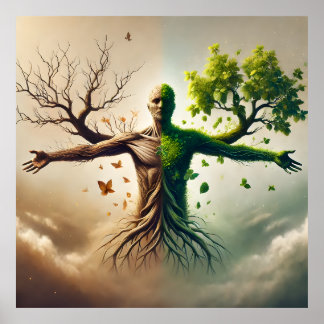 Poster A dualidade da vida - crescimento e decadência