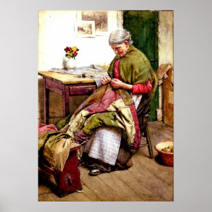 Póster A edredão velha - Walter Langley