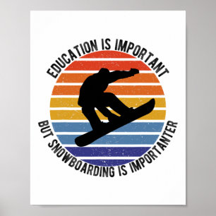 Poster A Educação É Importante Mas O Snowboard É Importan
