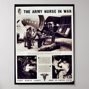 Poster A enfermeira do exército na guerra