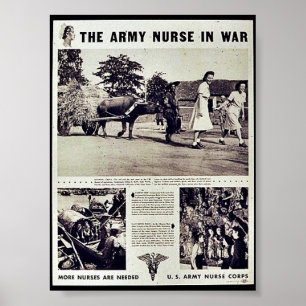 Póster A enfermeira do exército na guerra
