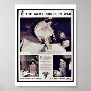 Poster A enfermeira do exército na guerra