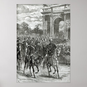 Póster A entrada de Napoleon III e vencedor Emmanuel