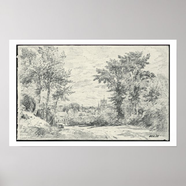 Póster A entrada em Gillingham, Dorset (lápis) (Frente)