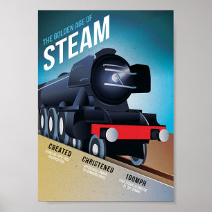 Poster A época dourada da arte do trem do vintage do