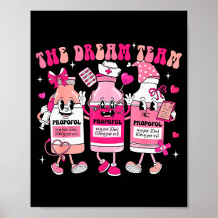 Poster A Equipe dos Sonhos Enfermeira Retro Groovy Enferm