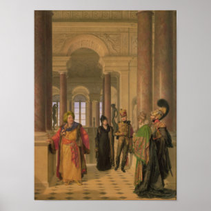 Poster A escadaria principal do Louvre, 1817