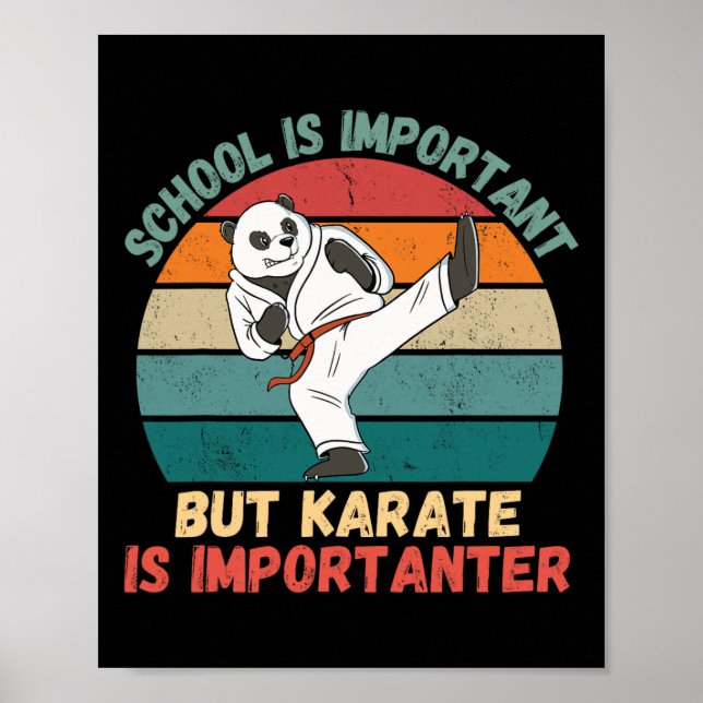 Poster A Escola De Panda Retro É Importante. (Frente)