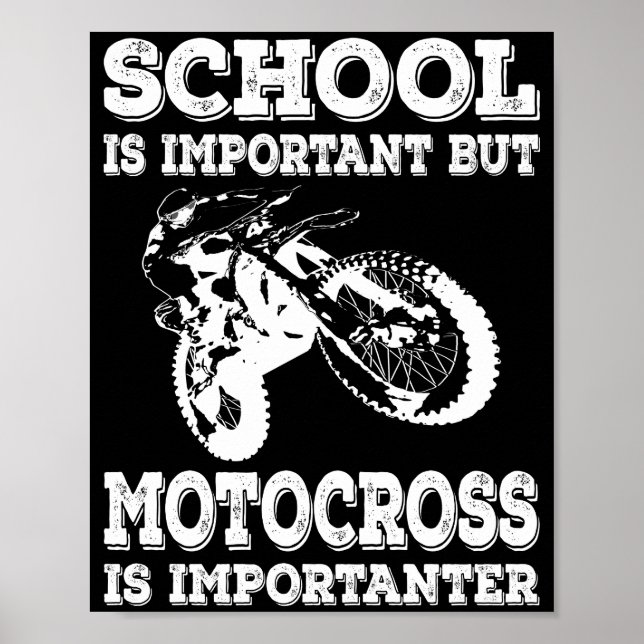 Poster A Escola É Importante Mas Motocross É Importante (Frente)