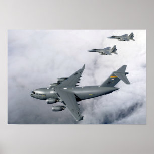 Poster A escolta de F-15B Eagles o primeiro Havaí-baseou