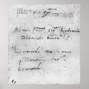 Póster A escrita de Leonardo da Vinci