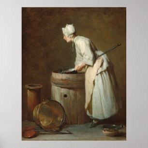 Poster A Escullaria Maid - Jean-Siméon Chardin Fine Art