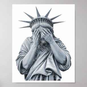 Poster A Estátua Americana Da Liberdade Chora Homens Engr