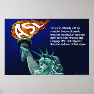 Poster A estátua da liberdade acende seu toque para ASL 3