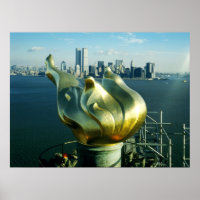 A estátua da liberdade e a linha do horizonte de M