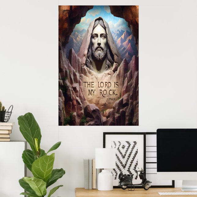 Poster A Estátua Divina: O Senhor É A Minha Pedra (Escritório em casa)