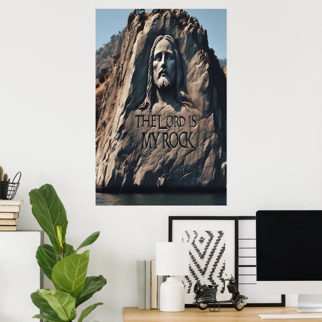 Poster A Estátua Divina: O Senhor É A Minha Pedra (Escritório em casa)
